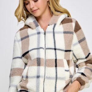 Nonna Plaid Sherpa Jacket