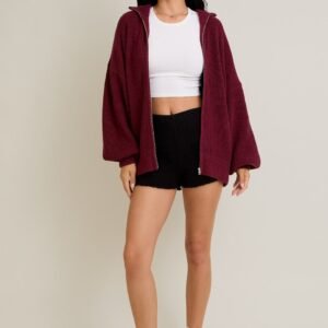 I Had Some Help Sweater Cardigan in Burgundy