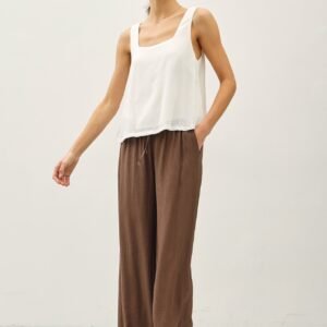 Rina Wide Leg Pant in Brown