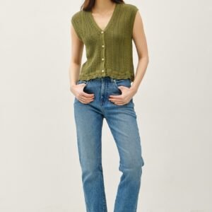 Moss Knit Button Up Tank