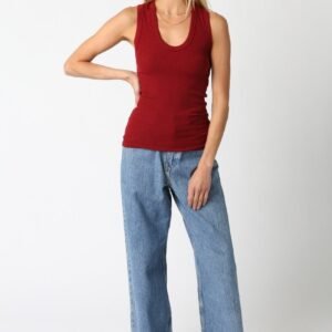 Basic V-neck Tank in Red