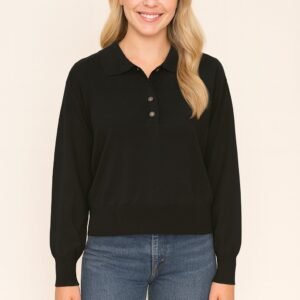 I Called You Collared Sweater in Black