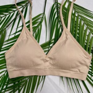 Seamless V-Neck Bra in Nude