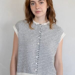 Eloise Sweater Vest Cardigan in Striped