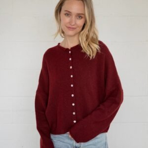 Hug Me Cardigan in Wine