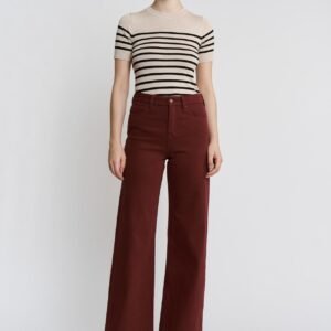 Deep Burgundy Wide Leg Denim